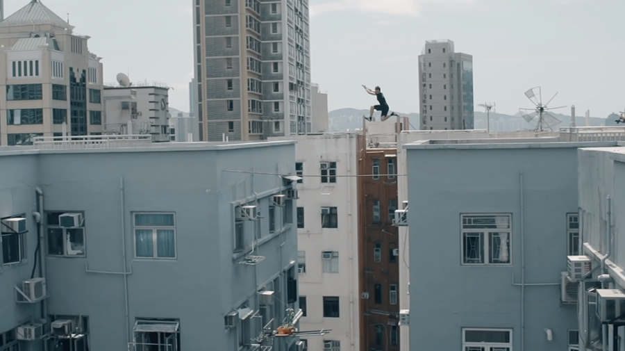 Callum Powell from Storror Parkour in the documentary Roof Culture Asia
