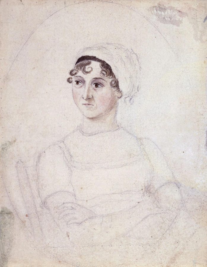 A portrait of Jane Austen.